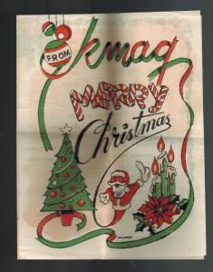 1952 Korean War Army Cover APO 301 with COntents Menu Christmas Card