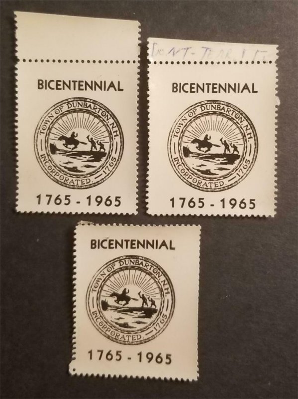 1965 Dunbarton New Hampshire Lot Cinderella Poster Stamp Gum Dist T3915