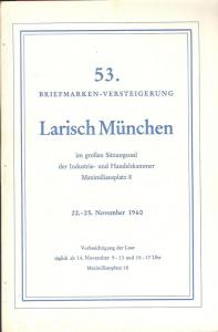Larish: Sale # 53  -  53. Briefmarken-Versteigerung, A. L...