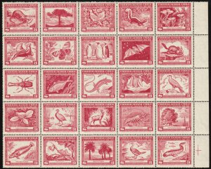 ✔️ CHILE 1948 - FAUNA CLAUDIO GAY SHEETS - SC. 254/255 C124 ** MNH  LUXE 220$