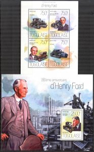 Togo 2013 Racing Cars Henry Ford sheet + S/S MNH
