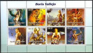 Congo 2004 Pop Art B. Vallejo Sheet of 8 MNH Private