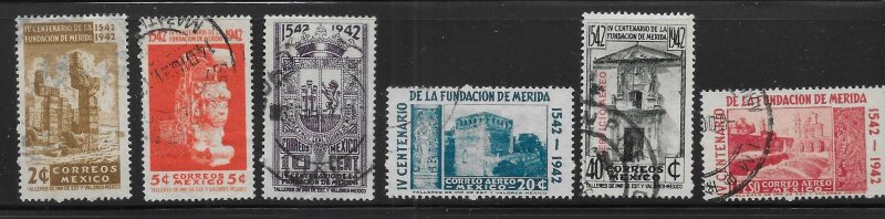 Mexico 768-70, C117-19 400th Merida set Used