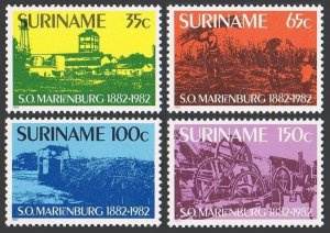 Surinam 606-609, MNH. Michel 993-996. Marienburg Sugar Company, 100, 1982.