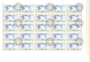 Mongolia #1609-10 Swans Sheets (25 stamps)  used