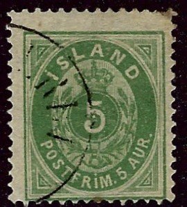 Iceland SC#16 Used Fine perf stains...Worth a Close Look!!