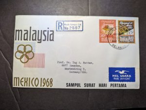 1968 Registered Malaysia Airmail Cover and Booklet Kuala Lumpur to Germany