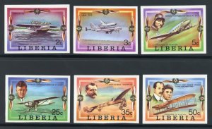 Liberia 794-99 MNH Early Aircraft Imperf Set  from 1978