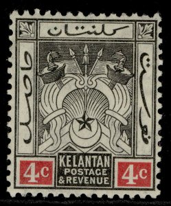 MALAYSIA - Kelantan GV SG17, 4c black & red, M MINT.