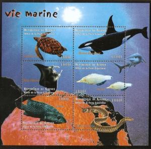 GUINEA 2009 MARINE LIFE SHEETLET (no 1) MNH