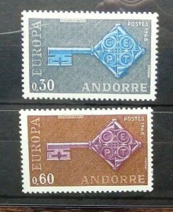 Andorra French 1968 Europa set MNH