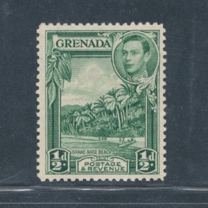 1938-50 Grenada, Stanley Gibbons #153, 1/2d. yellow green - MNH**