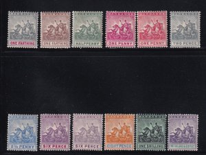 Barbados Scott #90 - 101 set VF previously hinged nice color cv $400 ! see pic !