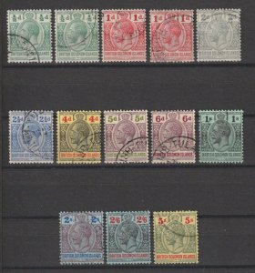 BRITISH SOLOMON ISLANDS 1914/23 SG 22/36 (ex 28) USED Cat £204