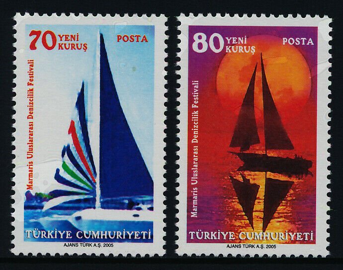 Turkey 2932-3 MNH Yachts, Marmaris International Maritime Festival