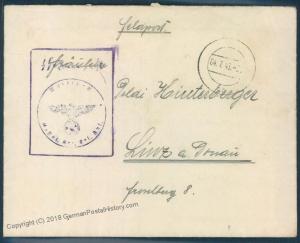 Waffen SS 3rd Reich Polizei Police Art Abt WWII Feldpost Cover 48072