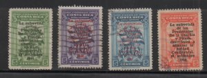Costa Rica  Scott#  238, 239, 240, 241   used      singles