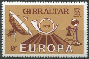 Gibraltar  Sc#383 MNH, 9p lt brn & red brn, Europa (C.E.P.T.) 1979 - Communic...