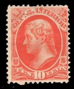 US STAMPS #O19 10c INTERIOR SET OFFICIAL MINT OG H $70 LOT #82535-5