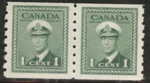 CANADA Scott 263 MNH** 1943 1c coil pair CV$4