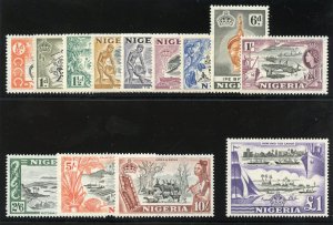 Nigeria 1953 QEII set complete superb MNH. SG 69-80.