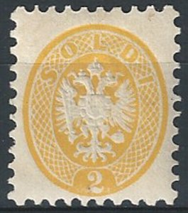 1864 Lombardo Veneto 2 soldi giallo MNH Sassone n. 41
