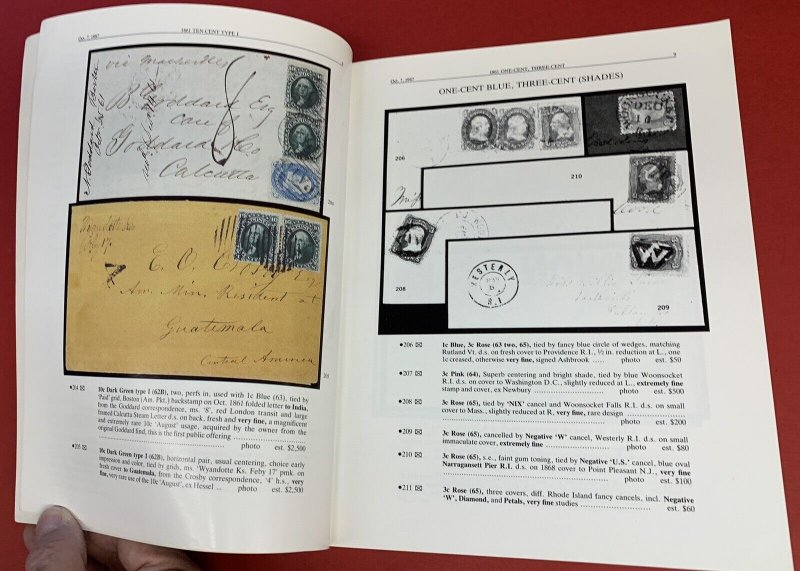 U.S. 1861-68 Stamps on Cover, Christie's Robson Lowe, New York, Oct. 7, 1987