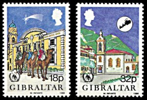 Gibraltar 496-497, MNH, Christmas 1986, Churches and International Peace Year