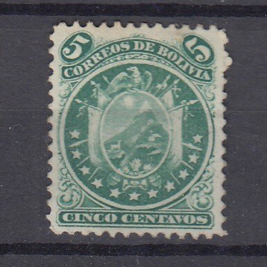 J39688 JL stamps,1868-8 bolivia mng #15, 11 stars $18.00 scv