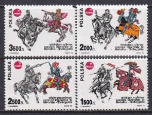 Poland 1993 Sc 3146-9 International Medieval Knights Tournament Stamp MNH