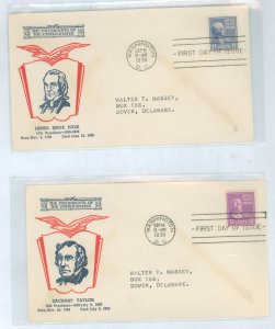 United States #816-817 On Cover  (Fdc)