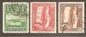 Antigua  Scott #84-86  Used   Scott CV $6.25