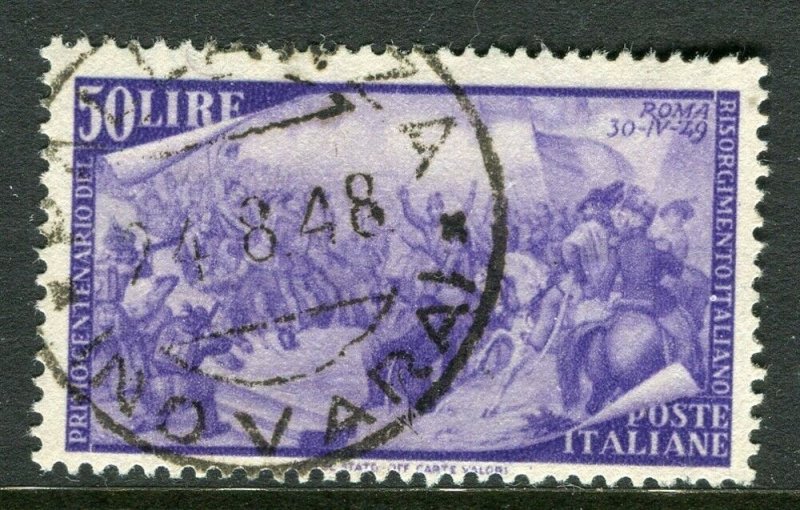 ITALY; 1948 early fine used issue 50L. value of Revolution Centenary