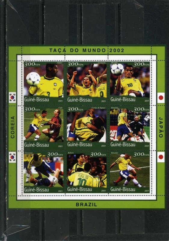GUINEA BISSAU 2001 SOCCER WORLD KOREA/JAPAN CUP 3 SHEETS OF 9 STAMPS  MNH