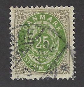 Denmark SC#32 Used F-VF SCV$40.00...Worth a Close Look!