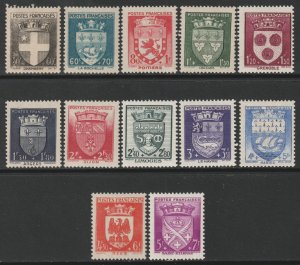France Scott B135/B146 - SG757/768, 1942 National Relief Fund Arms Set MH
