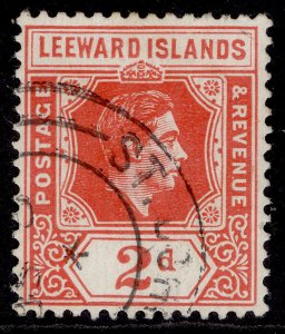 LEEWARD ISLANDS GVI SG104, 2d scarlet, FINE USED.