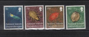 Falkland Islands Dependencies #1L76-79  (1984 Crustaceans set) VFMNN CV $2.50