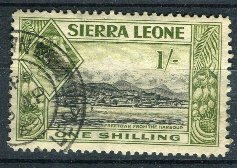 SIERRA LEONE; 1938 early GVI issue fine used 1s. value