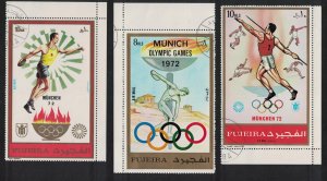 SALE Fujeira Munich Olympic Games 3v 1971 CTO MI#882