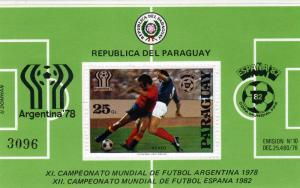 Paraguay 1979 World Cup Argentina & Spain 82 SS Sc#C470 MNH 