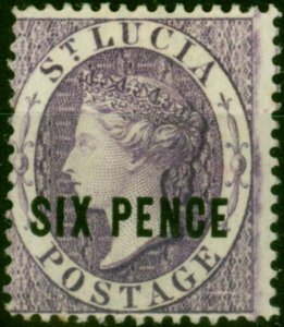 St Lucia 1882 6d Violet SG28 Fine & Fresh MM