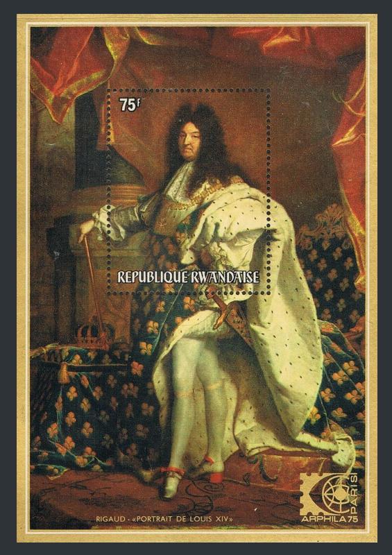 Rwanda 642-643,MNH.Michel Bl.60A-61A. Paintings 1975.Louis XIV.Cavalry Officer