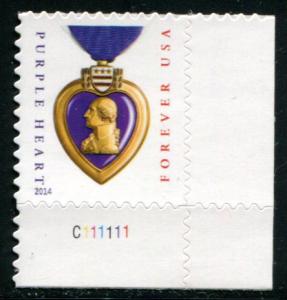 4704a US (49c) Purple Heart SA 2014, MNH PNC