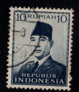 Republic of Indonesia Scott 395 Used President Sukarno stamp