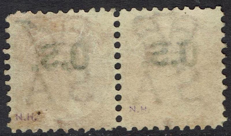 SOUTH AUSTRALIA 1868 QV OS 2D PAIR WMK CROWN/ WIDE SA PERF 10