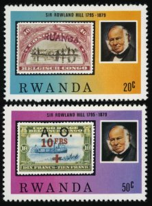 RWANDA Sc 935-36 MNH - 1979 - Sir Rowland Hill