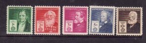 USA-Sc#889-93- id5-unused LH set-Famous Americans-Inventors-1940-