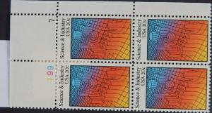 2031 20c Sciences & Industry, Plate Block
