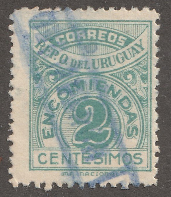 Uruguay, stamp, Scott#Q-37,  used, hinged, Parcel post, Blue PM, #U-Q37